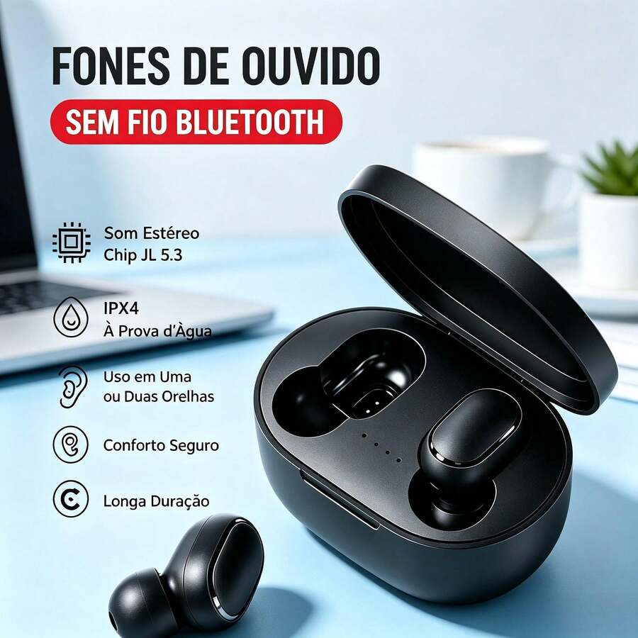 Airdots Wireless Earphone For Redmi Xiao.Mi  Bluetooth 5.0 E6S - Kit 2pc - View 1