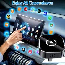 2026升級版雙模無線CarPlay轉接器，將有線CarPlay轉為無線與Android Auto，5GHz穩定低延遲，金屬散熱玻璃面板，免電池維護，即插即用通用汽車接收器 - Q1A白標 - 查看 2
