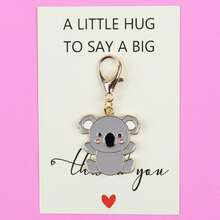 5pcs/10pcs Cute Koala Enamel Lobster Clasp Keychain, "A Little Hug To Say A Big Thank You" Paper Card, Animal Pocket Hug Gratitude Gift - Multicolor - View 4
