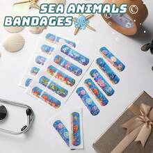 100/30/10pcs Underwater World Animals Cartoon Bandages Flexible Adhesive Colorful Cute Bandages Knuckle Fingertip Breathable Stickers (Random Pattern) - View 9