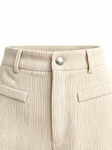 Women's Corduroy Long Pants, Suitable For All Seasons, Straight Leg Loose Fit Flattering, Casual Outdoor Pants - Apricot - View 5