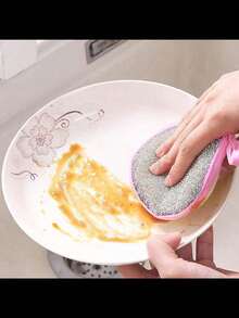 10/5/1pc Round Double-Sided Household Cleaning Sponge Brush, Soft Comfortable Non-Greasy Stain Removal Sponge, Suitable For Kitchen Stove, Range Hood And Home Cleaning - A - View 4