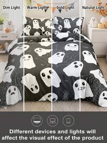 3 piezas/Set de ropa de cama con edredón con estampado digital de poliéster - Multicolor - Ver 8