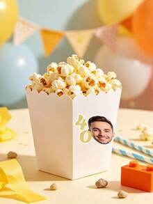 UNICCUT Custom Birthday Photo With Gold Age Number Sticker Personalized Face Photo Label Sticker Birthday Party Decoration Gift Card, Gift Decoration Label - Multicolor - View 6