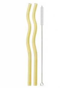 GASUDIN 1/2/5Pcs Wavy Glass Straws With Cleaning Brush, Reusable Colored Borosilicate Glass Straws, Dishwasher Compatible, Drinking Straws For Smoothies, Cocktail, Tea, Coffee, Lemonades, Kitchen Utensils & Holiday Gifts, Back To School - View 20