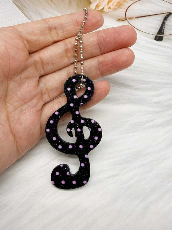 1pc Music & Instrument Cute Acrylic Musical Note Cartoon Keychain Pendant
