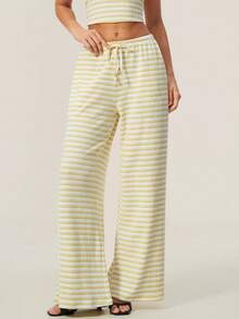 TimeOff Women's 1pc Solid Color Drape Wide Leg Pants - Yellow - View 9