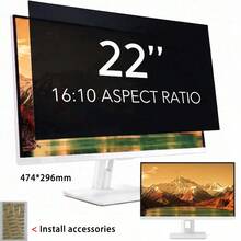 Privacy Screen For Computer Monitor Film 22-Inch 16:10 Aspect Ratio Width 474mm, Height 296mm ; Anti Spy/Bule Light/Glare Film , 2 Install Ways Removable For Office, Airport, Cafe And Other Public Area; Diagonal 22 Inch Laptop Eye Protection Film - View 1