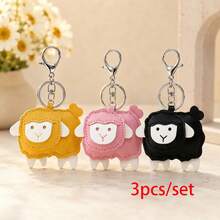 1pc/3pcs Handmade Cute Sheep Pendant, Personalized Exquisite Cartoon Friend Bestie Backpack Charm, Bag & Key Chain - Multicolor - View 3