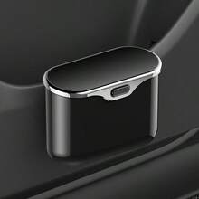Car Door Hanging Trash Can, Press‑Type Flip Lid Vehicle Waste Bin, Multi‑Purpose Car Interior Storage Organizer For Door Side, Universal Automotive Garbage Container - 1pc - View 12