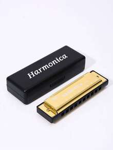 10-Hole Pocket Harmonica With Protective Hard Case, Classic Alloy Musical Instrument, Numbered Holes For Easy Learning, Portable Travel Essential, Suitable For School, Camping, Outdoor Trips, Stage Practice And Gifts - Multicolor - View 16