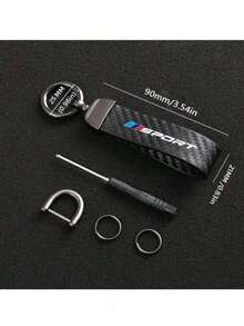 1pc Carbon Fiber Color Car Keychain Clip Compatible With BMW 1 3 5 7 2 4 6 X Series X1 X3 X5 X6 X4 Fashionable Car Key Ring - A - View 4