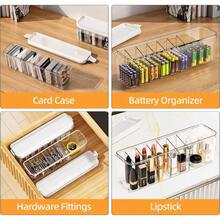 2 Pack Organizer Box With Lid, Charge Cord Storage Organizer Stackable Storage Box, Fixed Dividers, No Ties, Dustproof Wire Management Home Office Electronics - View 7