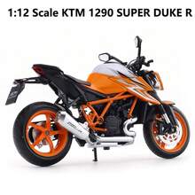 Burago 1:12 Scale KTM 1290 Super Duke R Die-Cast Motorcycle Model – Creative Desktop Ornament With Display Stand (Gift) - Multicolor - View 7