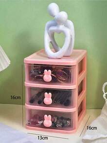 Caja de almacenamiento de maquillaje de 2-5 capas, caja de almacenamiento multifuncional, caja de maquillaje y joyas estilo cajón, caja de almacenamiento de artículos de papelería, caja de almacenamiento con forma de conejo, caja de almacenamiento de cajón de escritorio, caja de almacenamiento de cajón apilable, caja de almacenamiento de cajón estilo conejo, organizador multifuncional para oficina y tocador, adecuado para accesorios para el cabello, artículos de papelería, joyas, dormitorio, sala de estar, entrada, hogar, dormitorio, diseño de ahorro de espacio en el escritorio - Multicolor - Ver 17