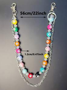 1 pieza Cadena de cintura de estilo punk para hombres de color mixto, cadena de pantalones, cadena de cintura minimalista de hip hop Ins, adecuada para decorar llaveros, carteras, bolsos, envío de secuencia de colores aleatorios - Multicolor 2 - Ver 5