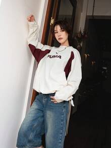 Puma Men's Women's Sweatshirt/Pullover Comfortable Daily Commute Outdoor Sports Casual Sweatshirt 636281-87 - Off-white/brown - View 2
