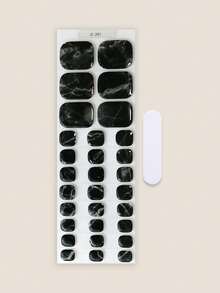 Cross-Border New Arrival Semi-Cured Gel Summer Toe Nail Stickers, Glitter Flash Design, In Stock Wholesale, Waterproof & Long-Lasting - Dark Green - View 3
