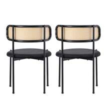 Black Dining Chair Set, 2 Piece Modern Style - Black - View 7