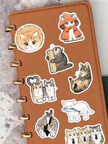 77pcs Cute Cartoon Cat Stickers For Scrapbook, Diary, Planner, Luggage, Laptop, Notebook, Phone Case, Guitar, Skateboard Decoration - Cartoon Cat and Dog - View 1