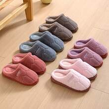 Indoor Home Thick Sole Anti-Slip Warm Slippers For Autumn/Winter - Watermelon Red - View 2