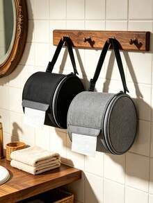 1pc Portable Foldable Toilet Paper Holder With Adjustable Strap, Cat-Proof Honeycomb Tissue Dispenser, Large Capacity Storage Rack, Fabric Finish, Suitable For Camping, Home And Office, Camping Toilet Paper Holder, Camping Essentials, Wall-Mounted Storage - Multicolor - View 8