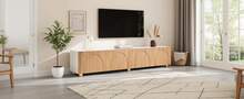 TV-Schrank Bogenrelief 4 Türen Metallfüße, Moderner ,TV-Lowboard - 白色 - 查看 10