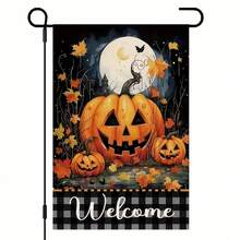 Halloween Pumpkin Garden Flag - Single-Sided Print, Durable Polyester Material, Suitable For Outdoor Party Decoration And Yard Beautification, Halloween Decor, Flag Pole Not Included - A - View 7