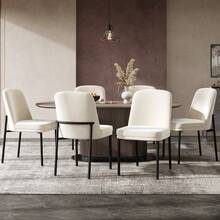 Dining Chairs Set Of 6, Beige Velvet Modern Style - 米色 - 查看 2