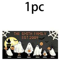 Custom Ghost Family Tabletop Sign, Spooky Halloween Room Desk Decor, Personalized Name Plaque For Shelf Mantel, Haunted House Accent, Customized Holiday Decoration, Customizable Name Family Gift, Room Decor, Halloween Gift, Gift For Family And Friend - Style a - View 17