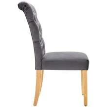 Grey Velvet Dining Chairs Set Of 6 - Grey - View 9