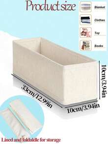Caja de almacenamiento plegable con textura de lino, organizador de ropa interior, calcetines y bragas, contenedor divisor apilable para cajones de armario, para organización del dormitorio, dormitorio universitario y hogar - Multicolor - Ver 4