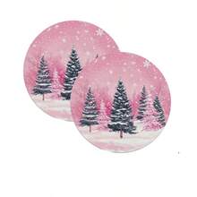 1/2/4//6/8 Christmas Themed Christmas Tree And Snowflake Snowman Garland Placemats, 15 Inch Single-Sided Circular Party Placemats, Suitable For Party Kitchen And Dining Decoration, Banquet Decoration, Very Suitable For Christmas Home Decoration - Multicolor - View 17