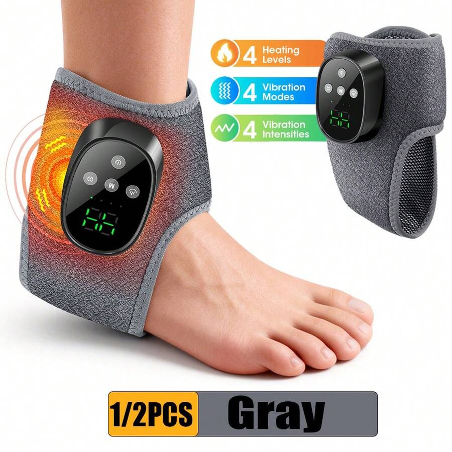 Electric Foot Massager Heated Vibration Cordless Ankle Wrap Portable Leg Care Relaxation Pad For Home Office Women Seniors
