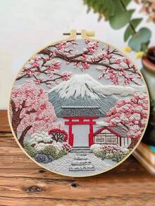 Forest Scenery Embroidery Kit For Adult Beginners. Includes Manual, Printed Fabric, Hoop, Needles, Threads & Stitch Guide. Great Home Gift For Women. Size: 15x15cm/5.9in Or 20x20cm/7.9in. - Forest Scene - View 7