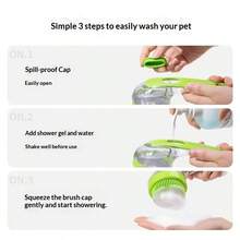 Pet Massage Bath Brush With Liquid Dispenser, Soft Silicone Bristles, Suitable For Dogs And Cats, Easy To Clean Comfortable Grooming Tool - View 4