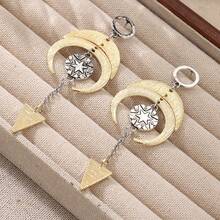 DIYCCPC Unique Gothic Sky Pendant Earrings, Brushed Crescent Moon And Star Arrow Tail Pendant, Mysterious Bohemian Jewelry For Women - Two-color - View 8