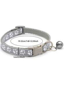 Adjustable Nylon Pet Collar With Bell - Vibrant Cartoon Paw Print And Footprint Design, Suitable For Dogs And Cats - Multicolor - View 12