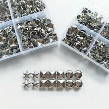 132/266Pcs Boxed Stainless Steel Claw Studs, Pointed Rivets, Suitable For Clothing, Leather Craft Punk Rock Fashion Belt Bag Shoes Bracelet Accessories (Mixed) - Silver - View 6