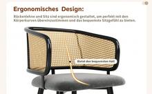 Grey Dining Chairs With Woven Backrest - Modern And Comfortable Style - 灰色 - 查看 2