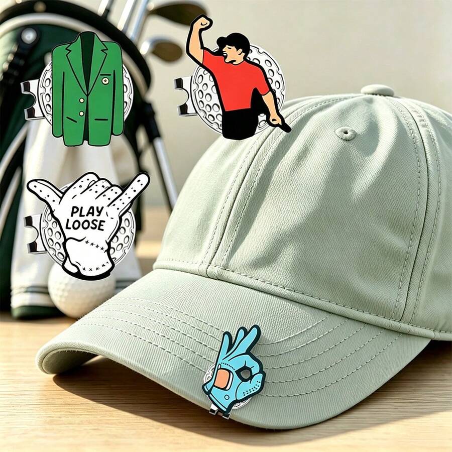 Golf Ball Marker With Magnetic Hat Clip, OK Gesture Hat Clip, Fun Gift For Male And Female Golfers - Multicolor - View 1