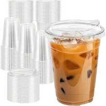 400/500ml Set Transparent Cups With Lids, Straight Lid Iced Drink Cups, Reusable Smoothie Cups, Suitable For Cold Drinks, Juices And Milkshakes - Halloween/Christmas/Birthday Party Essentials - Transparent - View 8