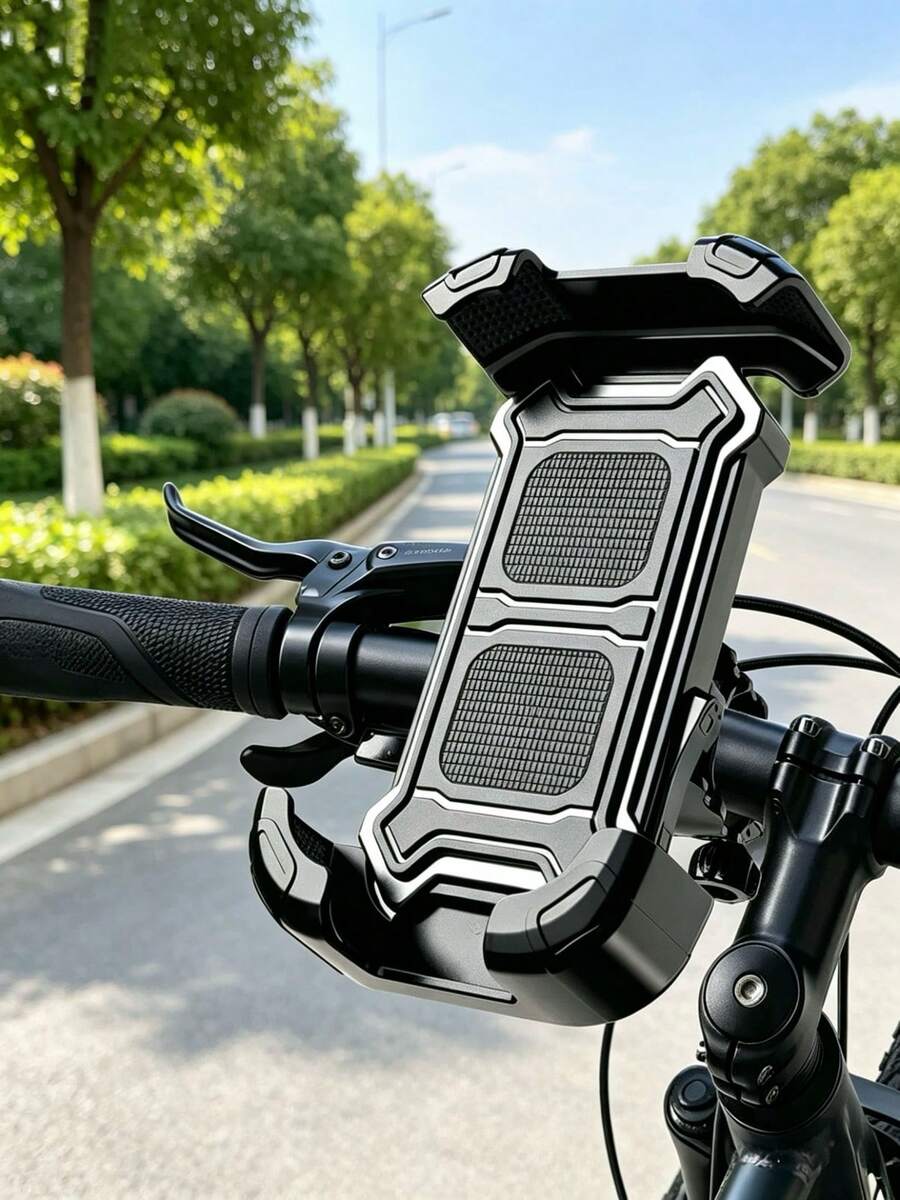Motorcycle Phone Holder, 4-Claw Auto-Lock Anti-Shake 360° Rotation, Bicycle Phone Clip, Electric Scooter Clip, Supports GPS Navigation Delivery Riding, Practical Motorcycle Accessory, Can Be Installed On Handlebar And Rearview Mirror - A - View 1