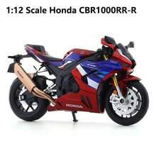 Burago 1:12 Scale Honda CBR1000RR-R Fireblade SP (White/Red) Die-Cast Motorcycle Model – Creative Desktop Ornament With Display Stand - Multicolor - View 3