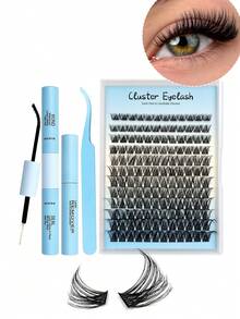 Rikuaild Eyelash Extension Kit, 144pcs Cluster False Eyelashes, Includes Adhesive And Sealer, Remover, Tweezers, Suitable For Beginners, Easy To Use, Salon-Grade Long-Lasting Eyelash Extensions - Multicolor - View 9