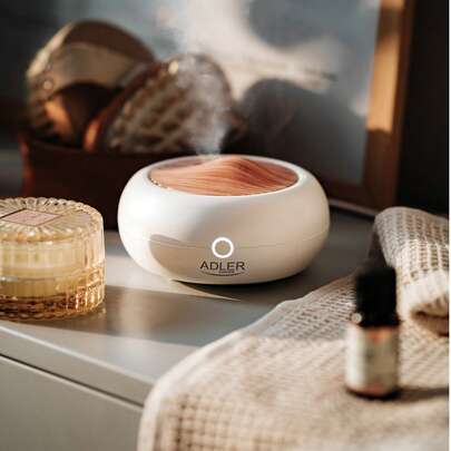 Adler Aroma Diffuser, Essential Oil Diffuser, Ultrasonic Diffuser, USB Humidifier 3-In-1 - 70ml Tank, USB Powered, 7-Color LED Night Light, Auto Shut-Off, Covers 25m2