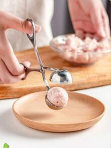 2pcs 304 Stainless Steel Rice-Meat Dumplings Clip, Meatball Maker, Household Kitchen Pinch Taiwanese Meatballs Fish Boil Ball Rice And Vegetable Roll Mold Home Appliances Accessories Gadgets Tools Christmas Stuff Cooking Christmas - 銀色 - 查看 7