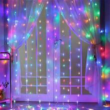 Colorful Curtain Lights, 99.06cm/299.72cm, 8 Lighting Modes, With Remote Control, Hanging Fairy Lights, Suitable For Wall Bedroom Window Party Background Lighting (No Curtain, No Hooks) - Colored Light - View 3