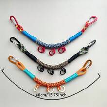 1pc/2pcs Outdoor Hand Woven Keychain Wrist Rope, Outdoor Hanging Buckle, Car Key Hanging Rope.Can Be Hang Tools Such As Knives, Key, Mini Flashlights, Scissors, Etc.Braided Lanyard Key Chain.Essential Accessories For Outdoor Use - Multi-buckle - View 6