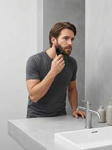 Mini Bartbürste mit Griff aus Massivholz, kompaktes Bartpflege-Tool, tragbares Styling-Accessoire für Männer zur Gesichtsbehaarung, für Salon, tägliche Anwendung zu Hause und Reisen - Bartbürste - Übersicht 2